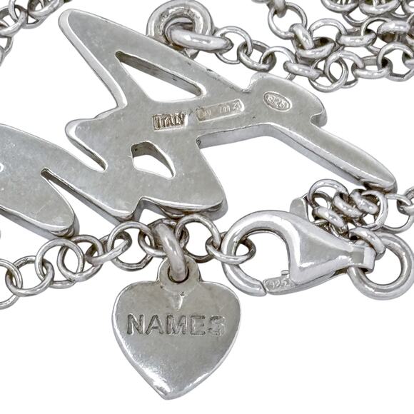 Vintage Italy Sterling Silver 925 | Amore Necklace 16.5"-18.5" - Picture 6 of 9